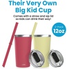 image:imageCUPKIN Stackable Stainless Steel Kids Cup Smoothie Tumbler Powder Coated Insulated Tumblers BPA Free Lid and Silicone Straw 8 Fl Oz Pack of 1 Bright BlueCoral  Yellow