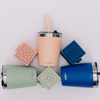 image:imageCUPKIN Stackable Stainless Steel Kids Cup Smoothie Tumbler Powder Coated Insulated Tumblers BPA Free Lid and Silicone Straw 8 Fl Oz Pack of 1 Bright BlueCobalt  Mint