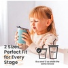 image:imageCUPKIN Stackable Stainless Steel Kids Cup Smoothie Tumbler Powder Coated Insulated Tumblers BPA Free Lid and Silicone Straw 8 Fl Oz Pack of 1 Bright BluePeach  Teal