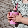 image:imageCUPKIN Stackable Stainless Steel Kids Cup Smoothie Tumbler Powder Coated Insulated Tumblers BPA Free Lid and Silicone Straw 8 Fl Oz Pack of 1 Bright BlueGreen  Pink