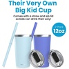 image:imageCUPKIN Stackable Stainless Steel Kids Cup Smoothie Tumbler Powder Coated Insulated Tumblers BPA Free Lid and Silicone Straw 8 Fl Oz Pack of 1 Bright BlueAqua  Periwinkle