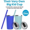 image:imageCUPKIN Stackable Stainless Steel Kids Cup Smoothie Tumbler Powder Coated Insulated Tumblers BPA Free Lid and Silicone Straw 8 Fl Oz Pack of 1 Bright BlueCobalt  Mint
