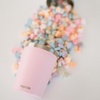 image:imageCUPKIN Stackable Stainless Steel Kids Cup Smoothie Tumbler Powder Coated Insulated Tumblers BPA Free Lid and Silicone Straw 8 Fl Oz Pack of 1 Bright BluePink