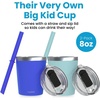 image:imageCUPKIN Stackable Stainless Steel Kids Cup Smoothie Tumbler Powder Coated Insulated Tumblers BPA Free Lid and Silicone Straw 8 Fl Oz Pack of 1 Bright BlueCobalt  Mint