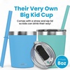 image:imageCUPKIN Stackable Stainless Steel Kids Cup Smoothie Tumbler Powder Coated Insulated Tumblers BPA Free Lid and Silicone Straw 8 Fl Oz Pack of 1 Bright BlueBlue  Green