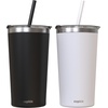 image:imageCUPKIN Stackable Stainless Steel Kids Cup Smoothie Tumbler Powder Coated Insulated Tumblers BPA Free Lid and Silicone Straw 8 Fl Oz Pack of 1 Bright BlueBlackWhite