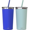 image:imageCUPKIN Stackable Stainless Steel Kids Cup Smoothie Tumbler Powder Coated Insulated Tumblers BPA Free Lid and Silicone Straw 8 Fl Oz Pack of 1 Bright BlueCobalt  Mint