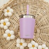 image:imageCUPKIN Stackable Stainless Steel Kids Cup Smoothie Tumbler Powder Coated Insulated Tumblers BPA Free Lid and Silicone Straw 8 Fl Oz Pack of 1 Bright BluePurple