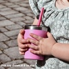image:imageCUPKIN Stackable Stainless Steel Kids Cup Smoothie Tumbler Powder Coated Insulated Tumblers BPA Free Lid and Silicone Straw 8 Fl Oz Pack of 1 Bright BlueGreen  Pink