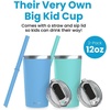 image:imageCUPKIN Stackable Stainless Steel Kids Cup Smoothie Tumbler Powder Coated Insulated Tumblers BPA Free Lid and Silicone Straw 8 Fl Oz Pack of 1 Bright BlueBlue  Green