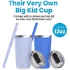 image:imageCUPKIN Stackable Stainless Steel Kids Cup Smoothie Tumbler Powder Coated Insulated Tumblers BPA Free Lid and Silicone Straw 8 Fl Oz Pack of 1 Bright BlueBlue  Gray