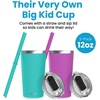 image:imageCUPKIN Stackable Stainless Steel Kids Cup Smoothie Tumbler Powder Coated Insulated Tumblers BPA Free Lid and Silicone Straw 8 Fl Oz Pack of 1 Bright BlueGreen  Pink