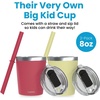 image:imageCUPKIN Stackable Stainless Steel Kids Cup Smoothie Tumbler Powder Coated Insulated Tumblers BPA Free Lid and Silicone Straw 8 Fl Oz Pack of 1 Bright BlueCoral  Yellow