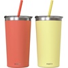 image:imageCUPKIN Stackable Stainless Steel Kids Cup Smoothie Tumbler Powder Coated Insulated Tumblers BPA Free Lid and Silicone Straw 8 Fl Oz Pack of 1 Bright BlueCoral  Yellow