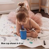image:imageCUPKIN Stackable Stainless Steel Kids Cup Smoothie Tumbler Powder Coated Insulated Tumblers BPA Free Lid and Silicone Straw 8 Fl Oz Pack of 1 Bright BlueBlue  Gray
