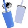 image:imageCUPKIN Stackable Stainless Steel Kids Cup Smoothie Tumbler Powder Coated Insulated Tumblers BPA Free Lid and Silicone Straw 8 Fl Oz Pack of 1 Bright BlueBlue  Gray