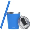 image:imageCUPKIN Stackable Stainless Steel Kids Cup Smoothie Tumbler Powder Coated Insulated Tumblers BPA Free Lid and Silicone Straw 8 Fl Oz Pack of 1 Bright BlueBlue