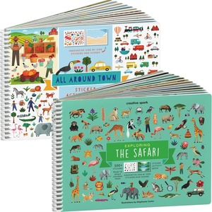 image:imageCUPKIN Safari amp Town Sticker Book for Kids 210 500 Stickers 12 Coloring Pages Multicolor Paper or Vinyl Animal City Elements