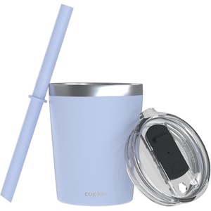 image:imageCUPKIN Stackable Stainless Steel Kids Cup Smoothie Tumbler Powder Coated Insulated Tumblers BPA Free Lid and Silicone Straw 8 Fl Oz Pack of 1 Bright BlueGray