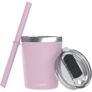 image:imageCUPKIN Stackable Stainless Steel Kids Cup Smoothie Tumbler Powder Coated Insulated Tumblers BPA Free Lid and Silicone Straw 8 Fl Oz Pack of 1 Bright BluePink