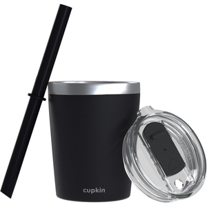 image:imageCUPKIN Stackable Stainless Steel Kids Cup Smoothie Tumbler Powder Coated Insulated Tumblers BPA Free Lid and Silicone Straw 8 Fl Oz Pack of 1 Bright BlueBlack