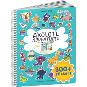 image:imageMystical Mermaids 300 Kids Sticker Book by Cupkin Toddler Travel Activity Coloring and Sticker Book Road Trip Essentials 8 Coloring Pages 8 Side by Side Scenes for Ages 28 YearsAxolotl Adventures