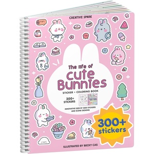 image:imageMystical Mermaids 300 Kids Sticker Book by Cupkin Toddler Travel Activity Coloring and Sticker Book Road Trip Essentials 8 Coloring Pages 8 Side by Side Scenes for Ages 28 YearsBunnies