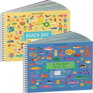 image:imageSticker Book for Kids 24 500 Kids Stickers Deep Blue Sea amp Beach Day by Cupkin 12 Coloring Pages amp Scenes Toddler Travel Activity Coloring and Sticker Books for Children Ages 48  810